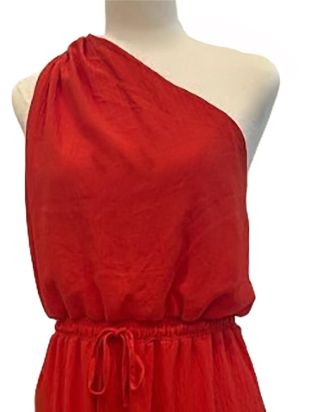 Max Studio One Shoulder Tiered Maxi Dress Papaya Red Size XL Orig: $168